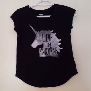 Believe In Unicorns Black and Glittery Tee